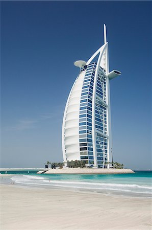 dubai beaches - Burj Al Arab Hotel, Dubai, United Arab Emirates, Middle East Stock Photo - Rights-Managed, Code: 841-02709652