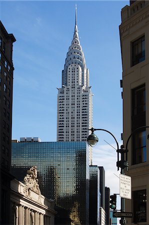 Grand Central Station Terminal Building and the Chrysler Building, 42nd Street, Manhattan, New York City, New York, United States of America, North America Stock Photo - Rights-Managed, Code: 841-02709707