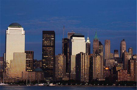 Skyline de Manhattan inférieur du fleuve Hudson, New York City, New York, États-Unis d'Amérique, Amérique du Nord Photographie de stock - Rights-Managed, Code: 841-02709719