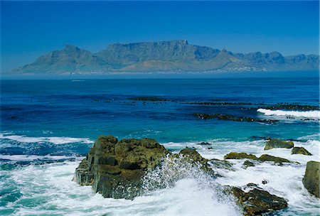 Montagne de la table de Robben Island, Cape Town, Afrique du Sud Photographie de stock - Rights-Managed, Code: 841-02709816