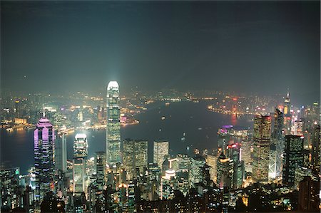 simsearch:841-02717306,k - Skyline et Victoria Harbour, dans la nuit de la crête, île de Hong Kong, Hong Kong, Chine, Asie Photographie de stock - Rights-Managed, Code: 841-02709833