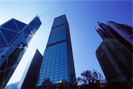 Bank of China à gauche, Cheung Kong Center dans le centre, H.S.B.C. bâtiment sur la droite, Central, Hong Kong Island, Hong Kong, Chine, Asie Photographie de stock - Rights-Managed, Code: 841-02709855