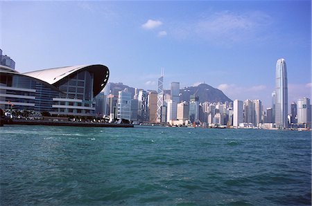 simsearch:841-02709903,k - Exhibition and Convention Center and skyline, Victoria Harbour, Hong Kong, China, Asia Stock Photo - Rights-Managed, Code: 841-02709899