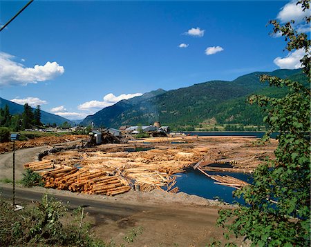 Lumber mill near Chase, British Columbia, Canada, North America Foto de stock - Con derechos protegidos, Código: 841-02703153