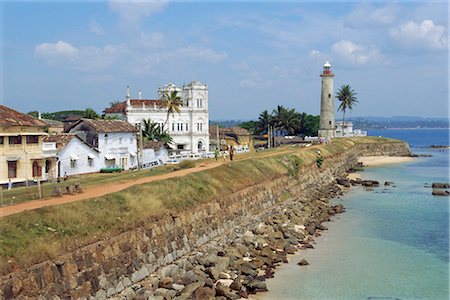 Colonial buildings and lighthouse, Galle, Sri Lanka Stock Photo - Rights-Managed, Code: 841-02703221