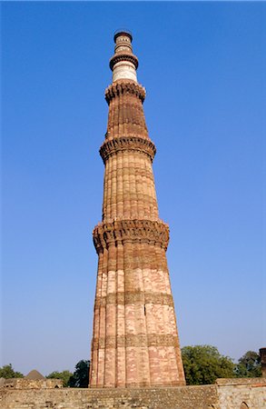 The Qutb Minar, built c 1200 AD, Old Delhi, India Stock Photo - Rights-Managed, Code: 841-02703258