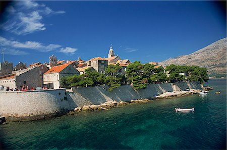 simsearch:841-07204662,k - Fortified walls, Old Town, Korcula, Korcula Island, Dalmatia, Croatia, Europe Stock Photo - Rights-Managed, Code: 841-02703351