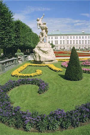 salzburg statues - Mirabell Gardens and Schloss Mirabell, Salzburg, Austria, Europe Stock Photo - Rights-Managed, Code: 841-02703525