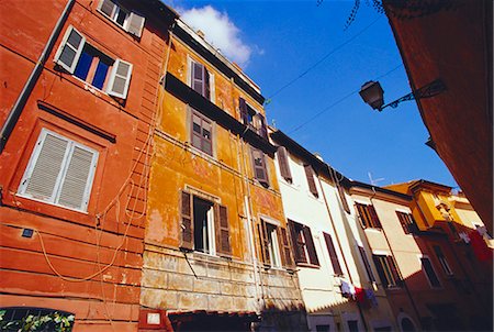 Coloured facades, Trastevere district, Rome, Italy, Europe Foto de stock - Con derechos protegidos, Código: 841-02703536