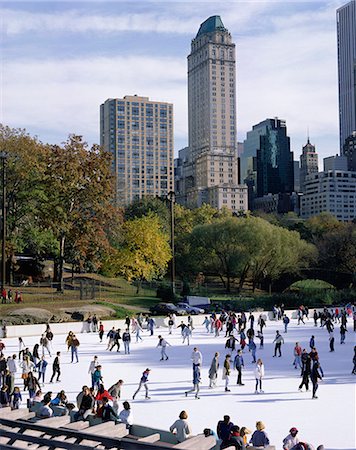 picture of nyc skyline in the winter - People skating in Central Park, Manhattan, New York City, New York, United States of America (USA), North America Stock Photo - Rights-Managed, Code: 841-02703711