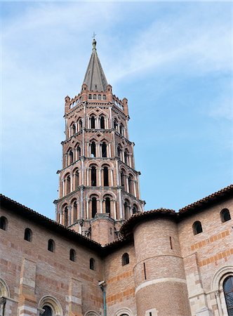 Clocher octogonal, Basilique de St Cernin, Toulouse, Midi-Pyrénées, France, Europe Photographie de stock - Rights-Managed, Code: 841-02703863