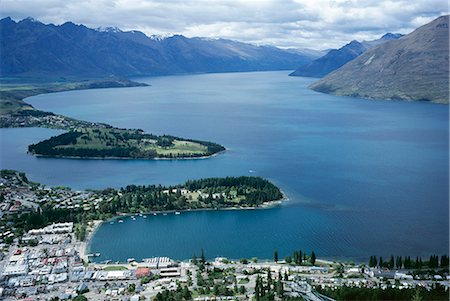 queenstown bay - Baie de Queenstown et le Remarkables, Otago, île du Sud, Nouvelle-Zélande, Pacifique Photographie de stock - Rights-Managed, Code: 841-02703914