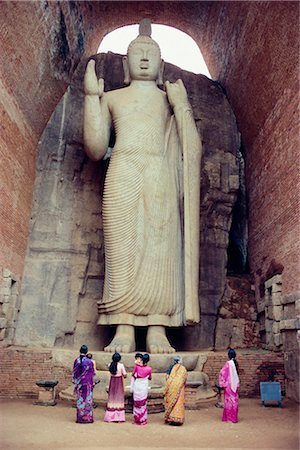 Standing Buddha statue, Aukana, near Sigiriya, Sri Lanka, Asia Stock Photo - Rights-Managed, Code: 841-02703966