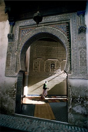 Arched entrance to Islamic mosque in the medina, Marrakech (Marrakesh), UNESCO World Heritage Site, Morocco, North Africa, Africa Stock Photo - Rights-Managed, Code: 841-02714067