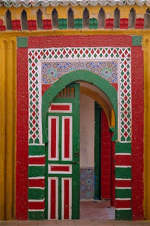 door in the medina - Brightly painted door in the Medina, Essaouira, Morocco Stock Photo - Rights-Managed, Code: 841-02714194