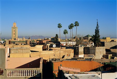 View over Marrakech (Marrakesh) with the High Atlas beyond, Morocco, Africa Stock Photo - Rights-Managed, Code: 841-02714326