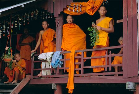Novice Buddhist monks at the monastery, Battambang, Cambodia, Indochina, Asia Stock Photo - Rights-Managed, Code: 841-02714346