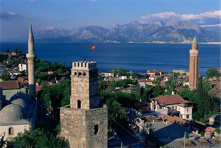 Elevated view of town, Antalya, Lycia, Anatolia, Turkey, Asia Minor, Asia Stock Photo - Rights-Managed, Code: 841-02714553