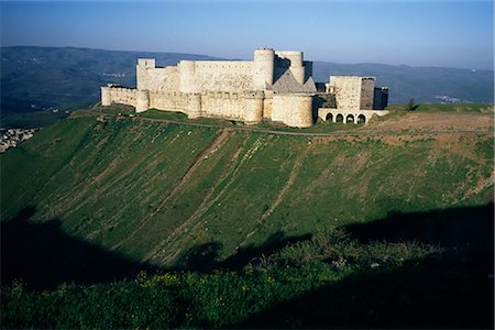 Crusader castle, Krak des Chevaliers, near Homs, Syria, Middle East Fotografie stock - Rights-Managed, Codice: 841-02714590