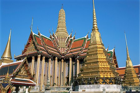 royal grand palace - Wat Phra Kaeo, Grand Palace, Bangkok, Thailand, Southeast Asia, Asia Fotografie stock - Rights-Managed, Codice: 841-02714629