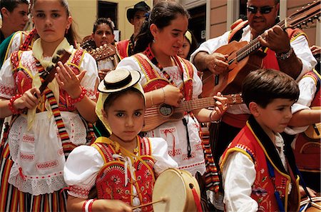 People wearing traditional dress and singing during Corpus Christi celebration, La Orotava, Tenerife, Canary Islands, Spain, Atlantic, Europe Stock Photo - Rights-Managed, Code: 841-02714777