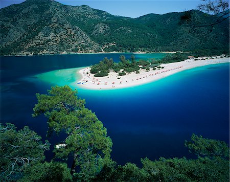 View of the Blue Lagoon, Oludeniz, Anatolia, Turkey, Eurasia Stock Photo - Rights-Managed, Code: 841-02714815