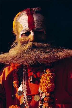 Portrait of an Indian Sadhu, Katmandu, Nepal Stock Photo - Rights-Managed, Code: 841-02714908