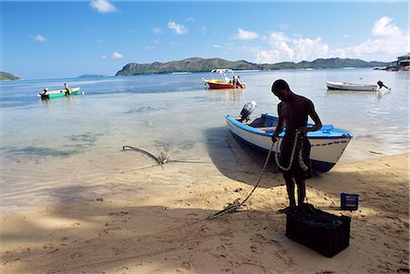 Beach, Grand Anse, south coast, island of Praslin, Seychelles, Indian Ocean, Africa Stock Photo - Rights-Managed, Code: 841-02715375