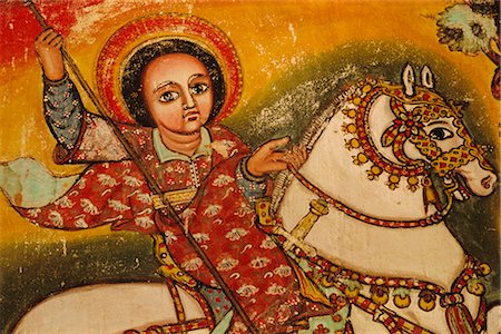 simsearch:841-02713035,k - Mural painting in the Church of Narga Selassie,Dek Island on Lake Tana, Ethiopia, Africa Fotografie stock - Rights-Managed, Codice: 841-02715452