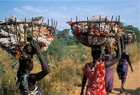 simsearch:841-02918765,k - Nuer women carrying sorghum, Gambella region, Ilubador state, Ethiopia, Africa Foto de stock - Con derechos protegidos, Código: 841-02715474