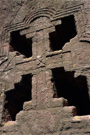 Close-up of cross on Christian Bieta Danaghel, Vierges Martyres, town of Lalibela, Wollo region, Ethiopia, Africa Stock Photo - Rights-Managed, Code: 841-02715470