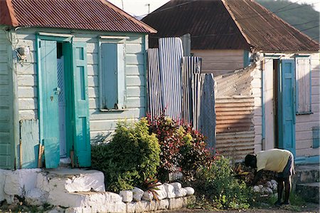 Maisons dans la vieille ville coloniale, de St. John's, Antigua, îles sous-le-vent, Antilles, Caraïbes, Amérique centrale Photographie de stock - Rights-Managed, Code: 841-02715497