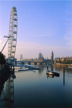 simsearch:841-02919196,k - The London Eye (Millennium Wheel), River Thames and Houses of Parliament and Big Ben all in background, London, England, United Kingdom, Europe Stock Photo - Rights-Managed, Code: 841-02715957