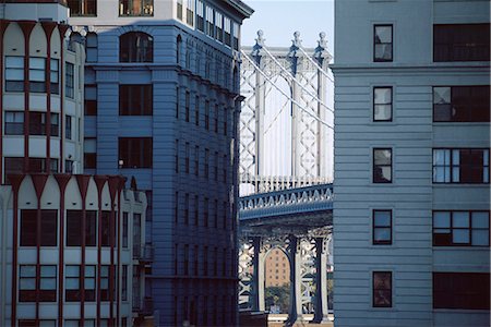 simsearch:841-02716155,k - Bridge and buildings, Brooklyn, New York City, New York, United States of America, North America Stock Photo - Rights-Managed, Code: 841-02716154