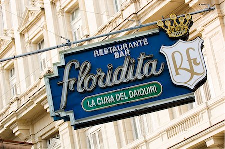 simsearch:841-02918076,k - Bar Floridita Sign, Havana, Cuba Fotografie stock - Rights-Managed, Codice: 841-02716498