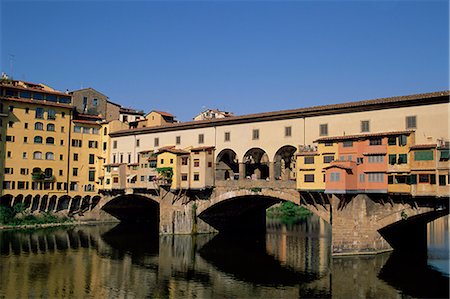 ponte vecchio - Ponte Vecchio over the Arno River, Florence, UNESCO World Heritage site, Tuscany, Italy, Europe Fotografie stock - Rights-Managed, Codice: 841-02717490