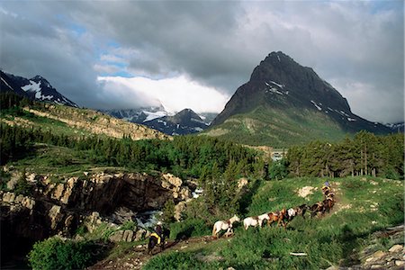 simsearch:841-02713035,k - Horseback riding, Glacier International Peace Park, Montana, United States of America, North America Fotografie stock - Rights-Managed, Codice: 841-02717874