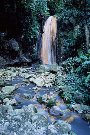 soufriere - The Diamond Waterfalls at the Diamond Botanical Gardens, Soufriere, island of St. Lucia, Windward Islands, West Indies, Caribbean, Central America Stock Photo - Rights-Managed, Code: 841-02718385