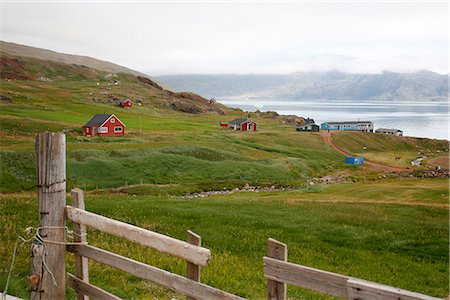 View over Erik the Red's first settlement Brattahlid, known today as Qassiarsuk, South Greenland, Polar Regions Foto de stock - Con derechos protegidos, Código: 841-02718477