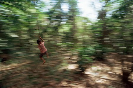 Local boy swings on vine, Corcovado National Park, Peninsula de Osa, Costa Rica, Central America Stock Photo - Rights-Managed, Code: 841-02718619