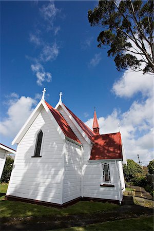 Traditional weatherboard church with corrugated iron roof, near Kimbolton, in rural Manawatu, North Island, New Zealand, Pacific Stock Photo - Rights-Managed, Code: 841-02718702