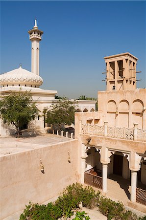 Bastakia District of historic arabic houses with wind towers, Bur Dubai, Dubai, United Arab Emirates, Middle East Stock Photo - Rights-Managed, Code: 841-02718907