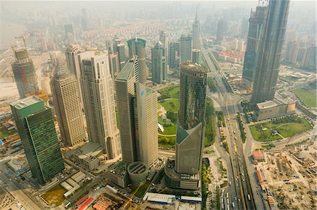 shanghai tower - Aerial view from Oriental Pearl Tower of Lujiazui Finance and Trade zone, Shanghai, China, Asia Stock Photo - Rights-Managed, Code: 841-02719434