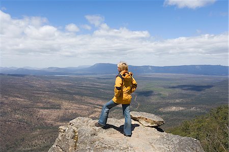 standing alone cliff - Female hiker at The Balconies, The Grampians National Park, Victoria, Australia, Pacific Stock Photo - Rights-Managed, Code: 841-02719457