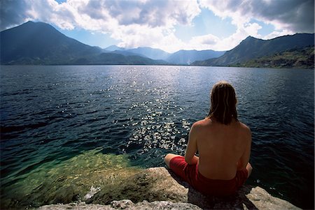 sitting hills backside - Landscape, Lago Atitlan (Lake Atitlan), Guatemala, Central America Stock Photo - Rights-Managed, Code: 841-02719604