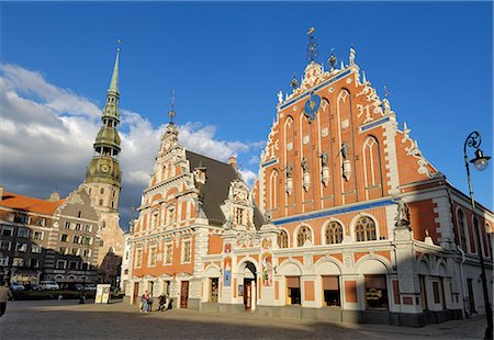 Maison des têtes noires (Melngalvju Nams), place de la mairie (Ratslaukums), Riga, Lettonie, pays baltes, Europe Photographie de stock - Rights-Managed, Code: 841-02719723