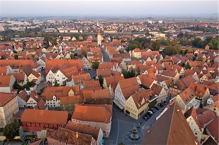 View of Nordlingen from Daniel, the tower of St Georgskirche (St Georges Church), Nordlingen, Bavaria (Bayern), Germany Stock Photo - Rights-Managed, Code: 841-02719820