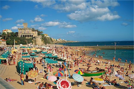 portugal tourist places - Crowded beach at Estoril, Portugal, Europe Stock Photo - Rights-Managed, Code: 841-02710022