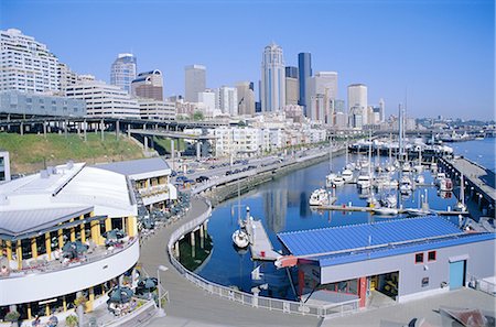 simsearch:841-02717892,k - City skyline and waterfront, Seattle, Washington State, United States of America (U.S.A.), North America Stock Photo - Rights-Managed, Code: 841-02710144