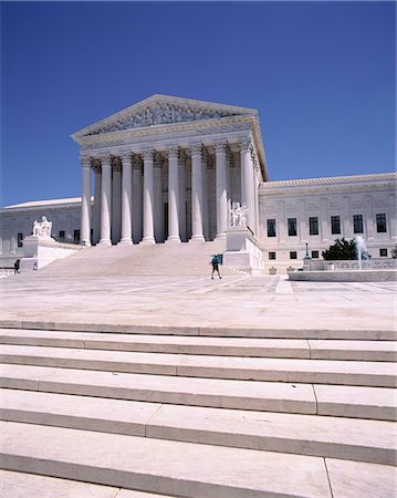 Exterior of the Supreme Court of Justice, Washington D.C., United States of America (USA), North America Foto de stock - Con derechos protegidos, Código: 841-02710211